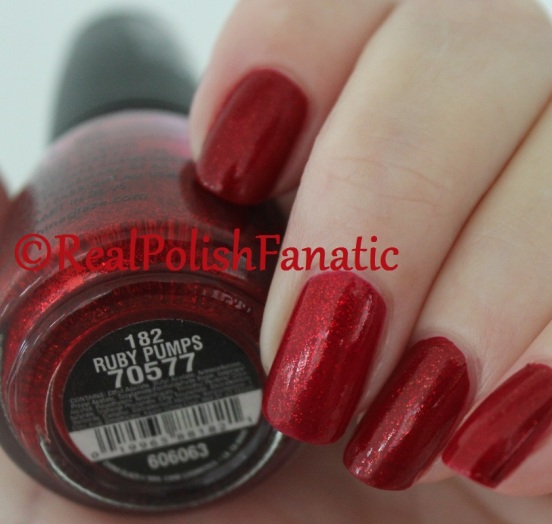 Comparison: OPI Smitten With Mittens & China Glaze Ruby Pumps