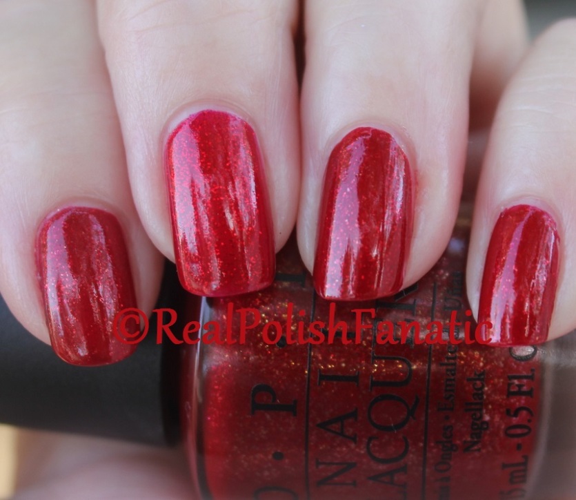 Comparison: OPI Smitten With Mittens & China Glaze Ruby Pumps